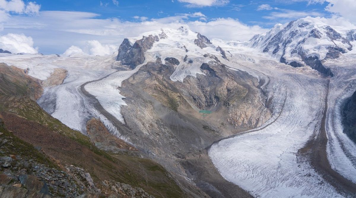 Gletsjer trekking bij Monte Rosa